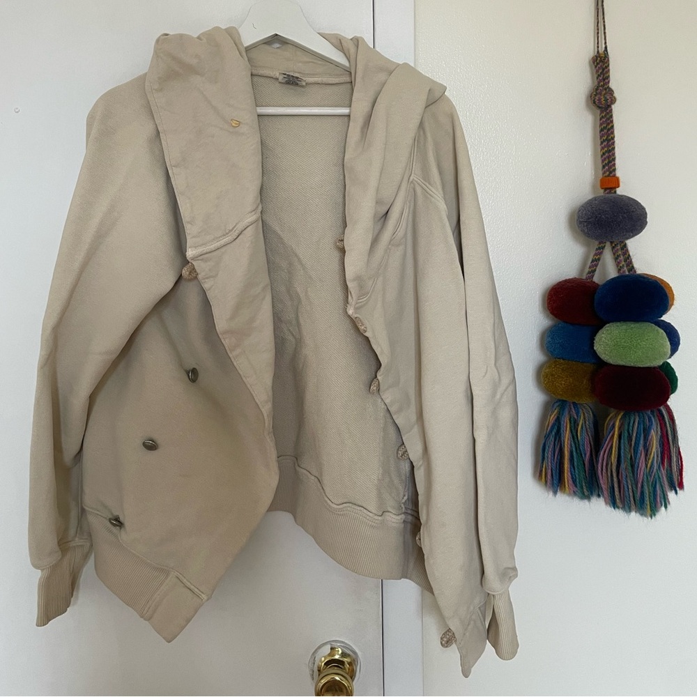 Kapital Beige Hooded Bomber Sweatshirt